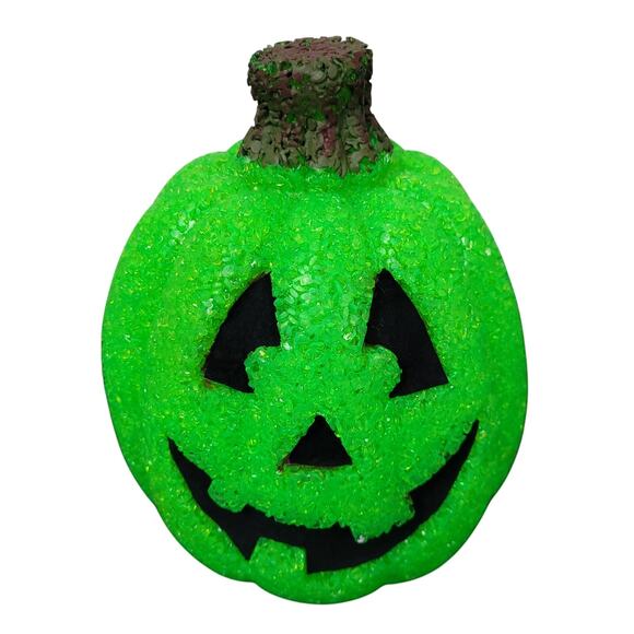 Vintage Seasons Melted Plastic Popcorn Jack O Lantern Light Up Pumpkins Lot Of 2 - Picture 7 of 12